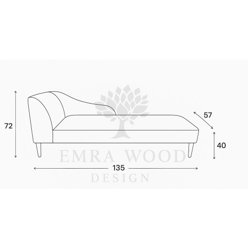 Szezlong welurowy SG-2 - polski producent Emra Wood Design